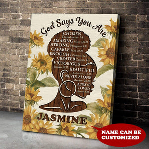 Girl God Says You Are Personalized Canvas