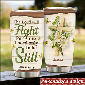 Lovely Personalized Floral Cross Tumbler