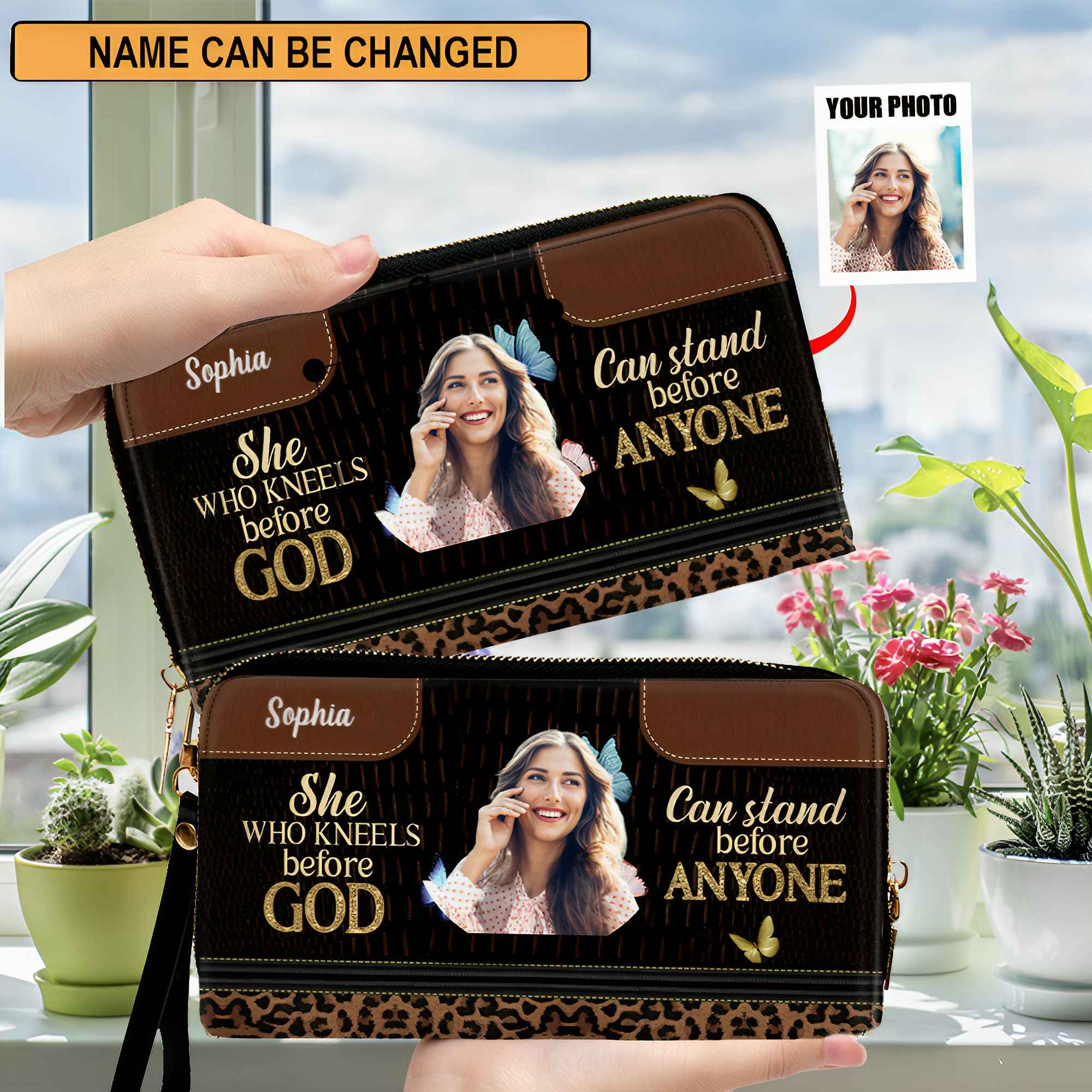 Must-Have Personalized Clutch Purse - She Who Kneels Before God Can Stand Before Anyone