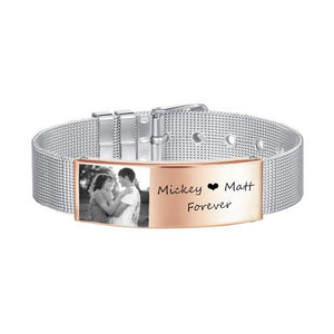 Upload Photo Forever Love Personalized Adjustable Bracelet