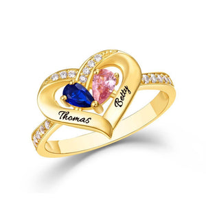 KISSFAITH-Personalized Promise Ring with Birthstones & Names