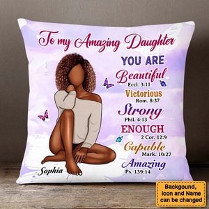 Gift For Daughter You Are Bible Verses Butterfly Pillow