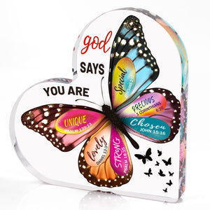 Faith Butterflies For Friends -Personalized Christian Acrylic Plaque Gift