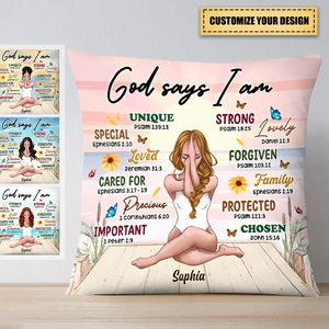 Gift For Daughter God Says I Am  Pillowcase