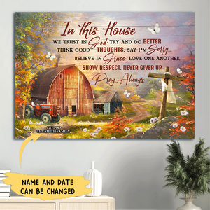 Personalized Canvas For Christian- In This House We Trust In God