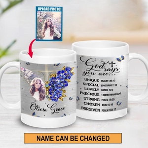 God Says You Are Precious - Elegant Personalized Butterfly Mug