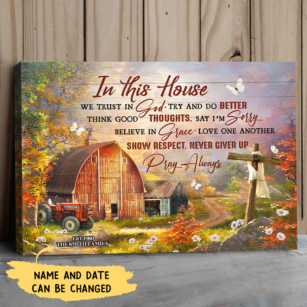 Personalized Canvas For Christian- In This House We Trust In God