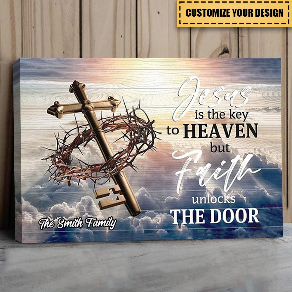 Jesus Is The Key To Heaven - Personalized Canvas