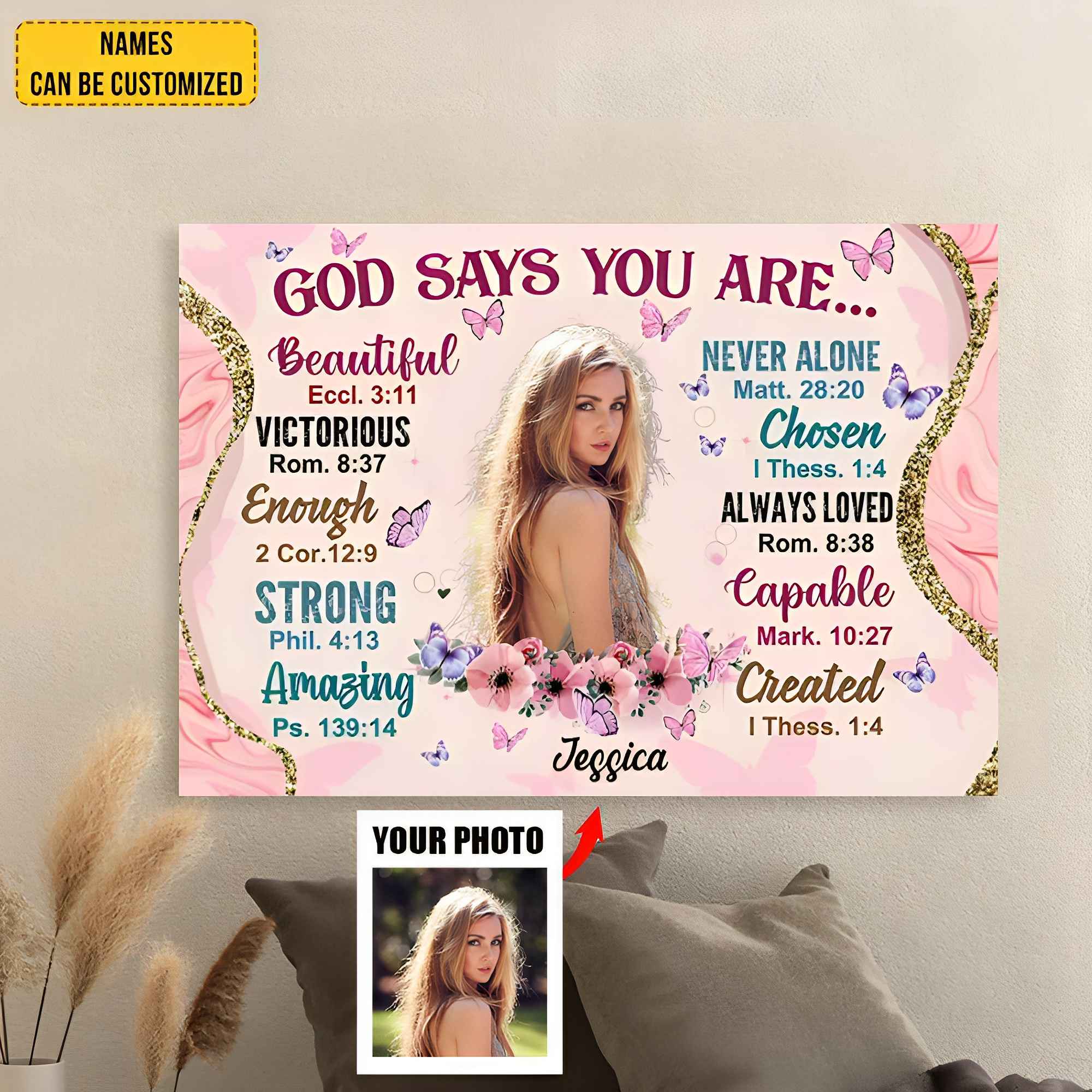 God Says You are -Personalized Upload Photo Canvas