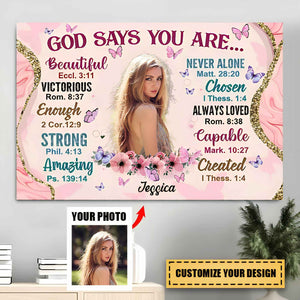 God Says You are -Personalized Upload Photo Canvas