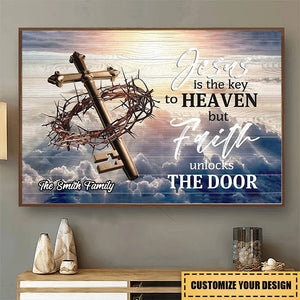 Jesus Is The Key To Heaven - Personalized Canvas