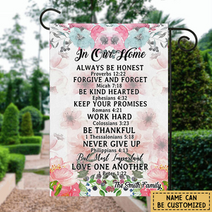 In Our Home - Personalized Garden Flag