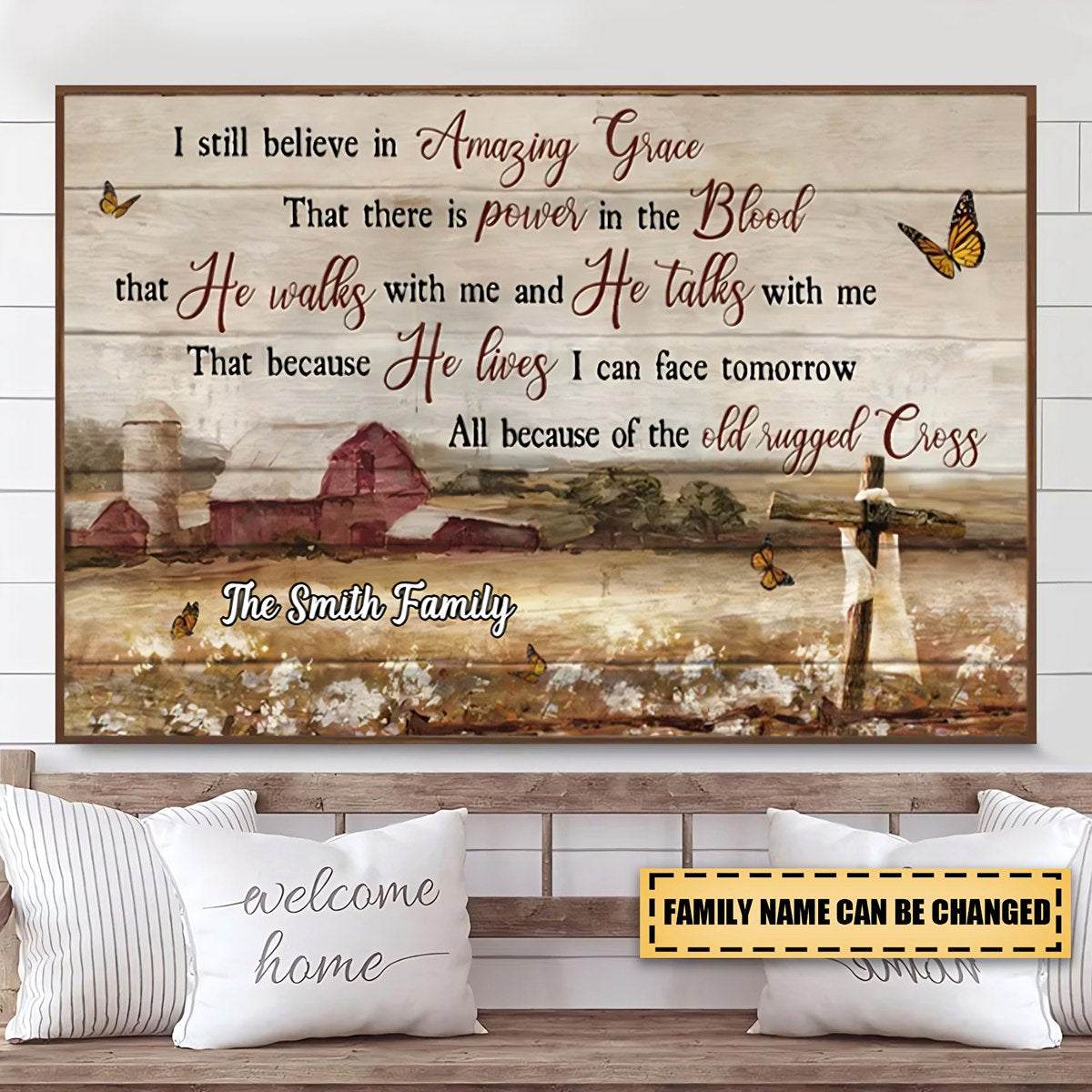 KISSFAITH-I Still Believe In Amazing Grace - Personalized Canvas-Amazing Flower Field