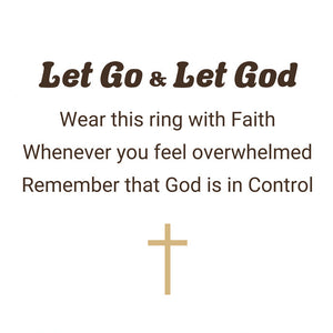 KISSFAITH-Let Go & Let God Golden Cross Ring, Gifts For Women