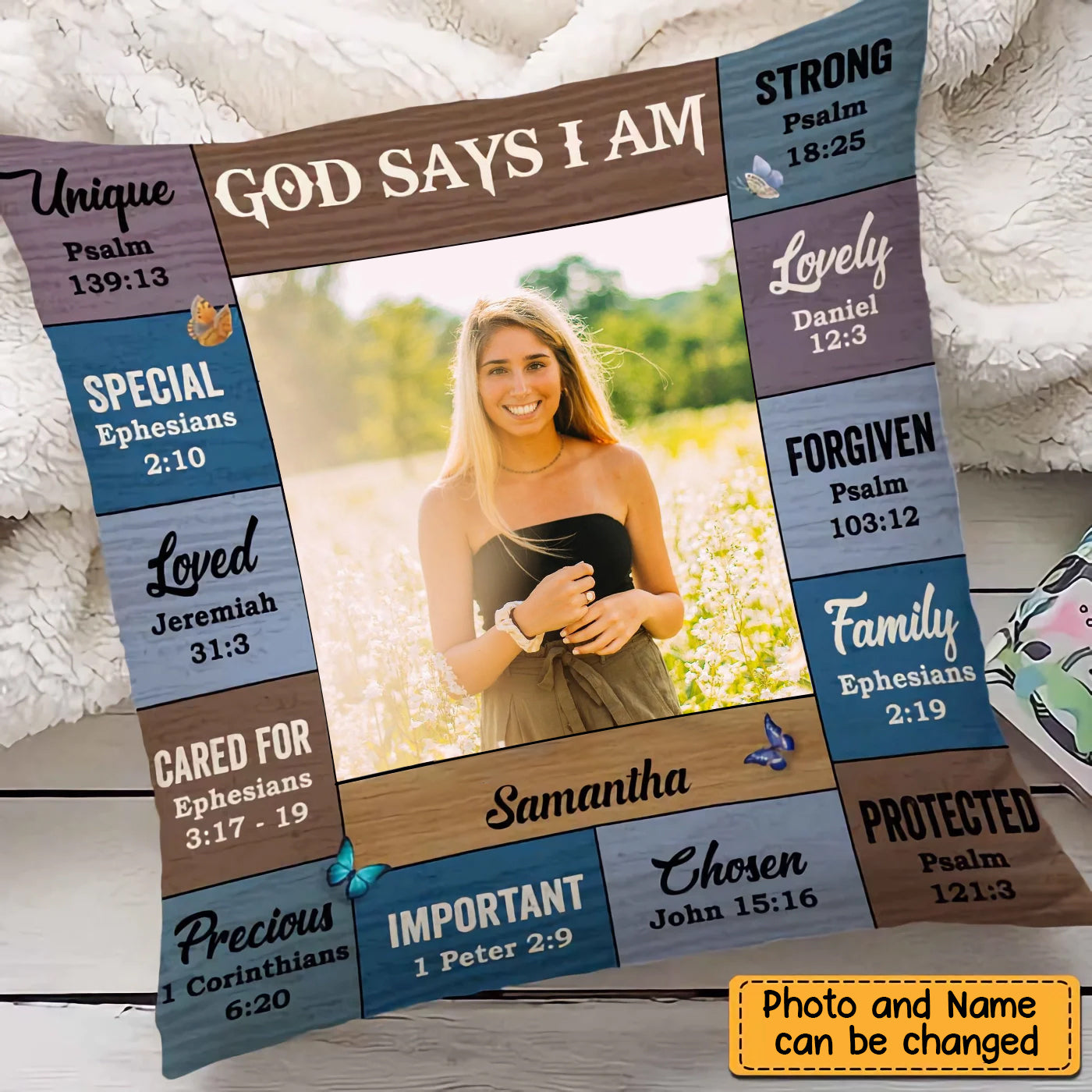 Upload Photo-God Says I Am Bible Verses Pillowcase