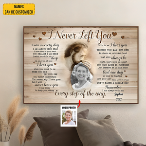 Never Left you, Customize Portrait with Jesus, Personalized Memorial Canvas