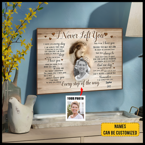 Never Left you, Customize Portrait with Jesus, Personalized Memorial Canvas