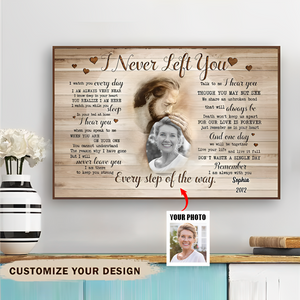 Never Left you, Customize Portrait with Jesus, Personalized Memorial Canvas