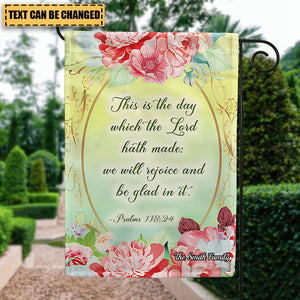 This Is The Day Which The Lord Hath Made - Personalized Garden Flag
