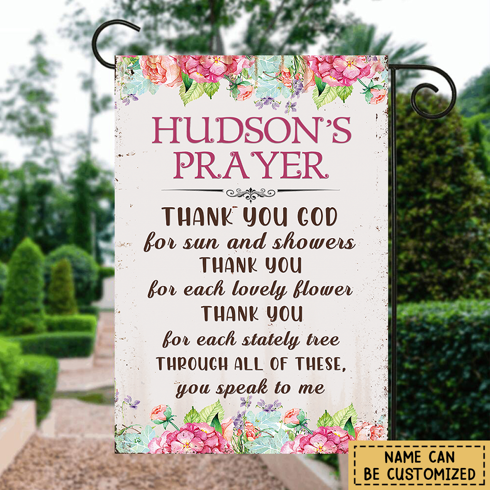 Personalized Gardener's Prayer Garden Flag