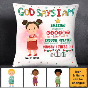 Personalized Gift For Kids God Says Positive Affirmations Pillowcase