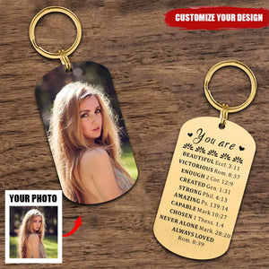 KISSFAITH- Personalized You are beautiful Keychain,You Are Inspiration, Bible Verse Gift