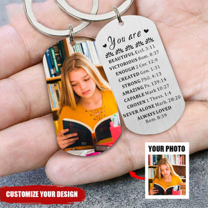 KISSFAITH- Personalized You are beautiful Keychain,You Are Inspiration, Bible Verse Gift