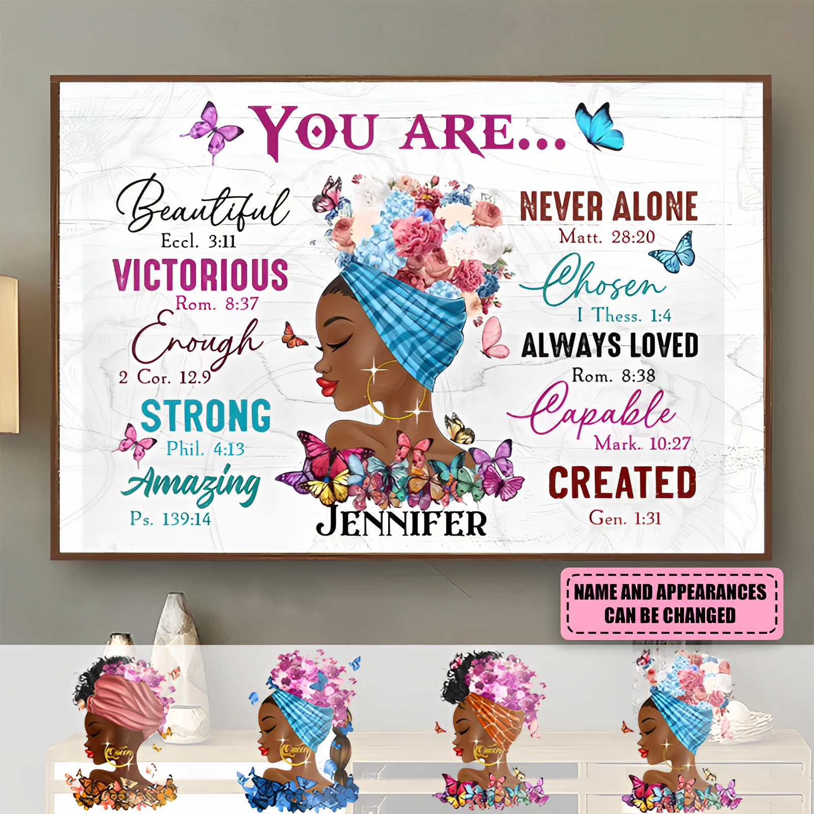 Custom Personalized Horizontal Canvas - You Are Beautiful, Victorious