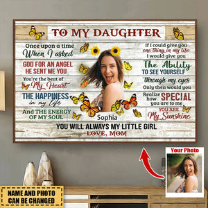 Personalized To My Daughter Sunflower Poster