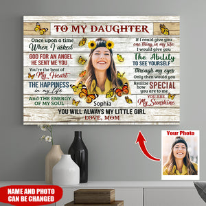 Personalized To My Daughter Sunflower Poster