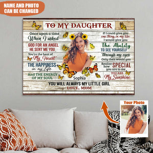 Personalized To My Daughter Sunflower Poster