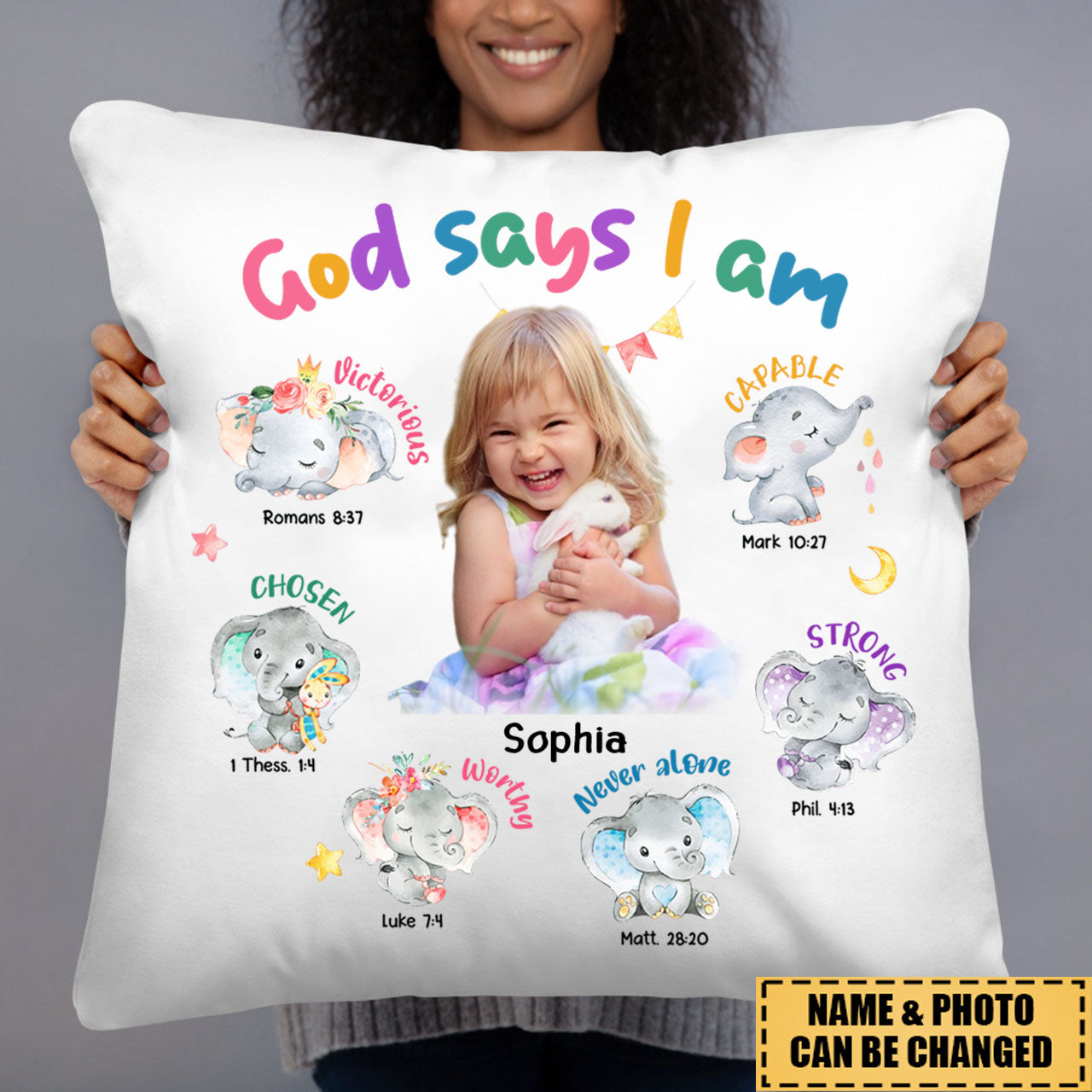 Gifts For Grandkids Gods Says I Am Elephant Personalized Pillowcase