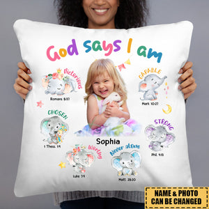 Gifts For Grandkids Gods Says I Am Elephant Personalized Pillowcase