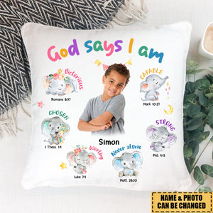 Gifts For Grandkids Gods Says I Am Elephant Personalized Pillowcase