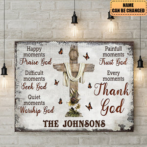 Personalized Christian Cross Happy Moments Custom Poster