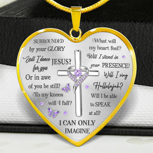 Dragonfly Surrounded by Your Glory Heart Necklace