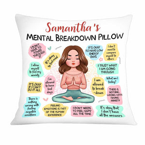 Mental Health Breakdown Affirmations Pillow