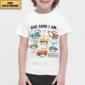 Gifts For Grandson Construction Machines I Am Kid T Shirt