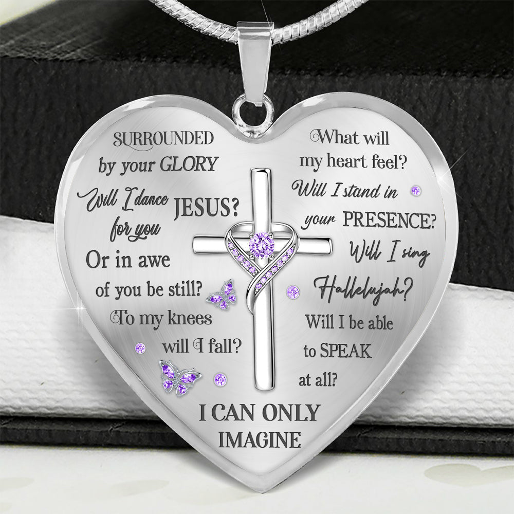 Dragonfly Surrounded by Your Glory Heart Necklace