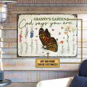 Garden Floral Art Gardener Plant Lover God Says Custom Classic Metal Signs