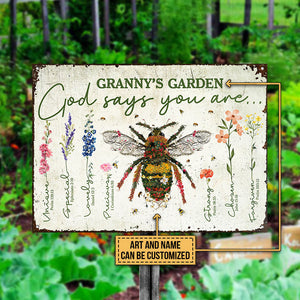Garden Floral Art Gardener Plant Lover God Says Custom Classic Metal Signs