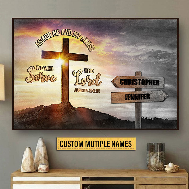 Personalized Christian Family Serve The Lord Custom Canvas