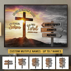 Personalized Christian Family Serve The Lord Custom Canvas