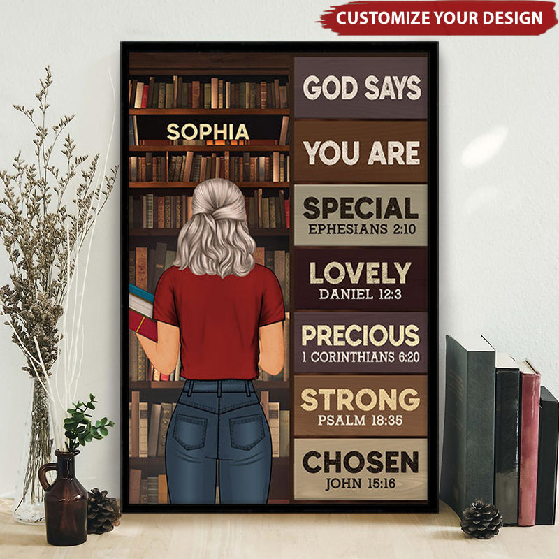 God Says You Are Reading - Reading Gift - Personalized Custom Poster